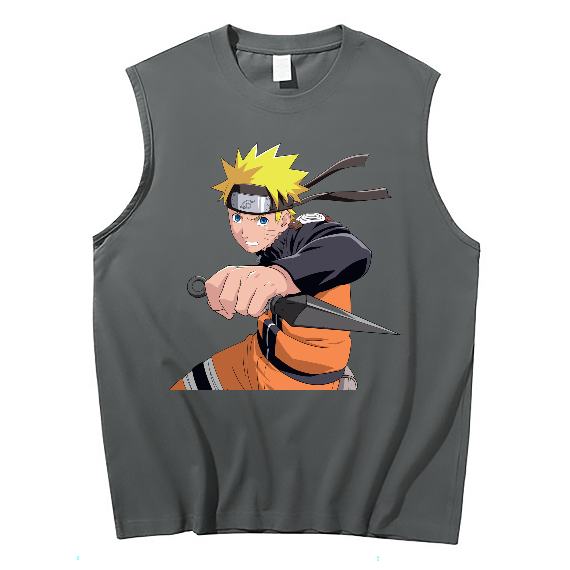 （画像用） NARUTO -ナルト- うずまき ナルト Uzumaki Naruto コットン100％タンクトップ（フロントプリント）